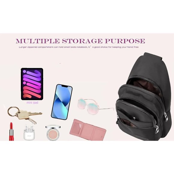 Small Sling Bag for Women Chest Daypack Crossbody Backpack for Travel